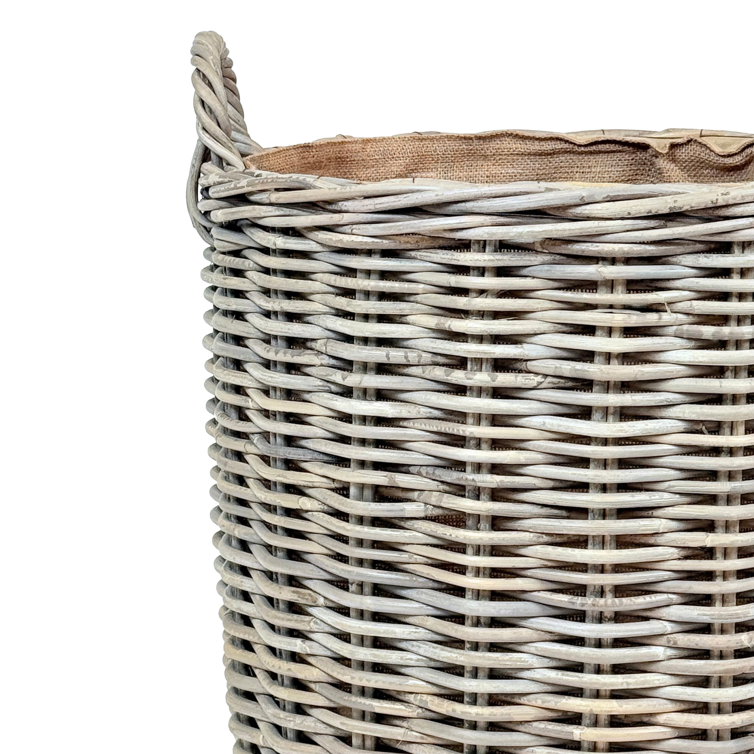 Rattan Round Wicker Log Basket | Large
