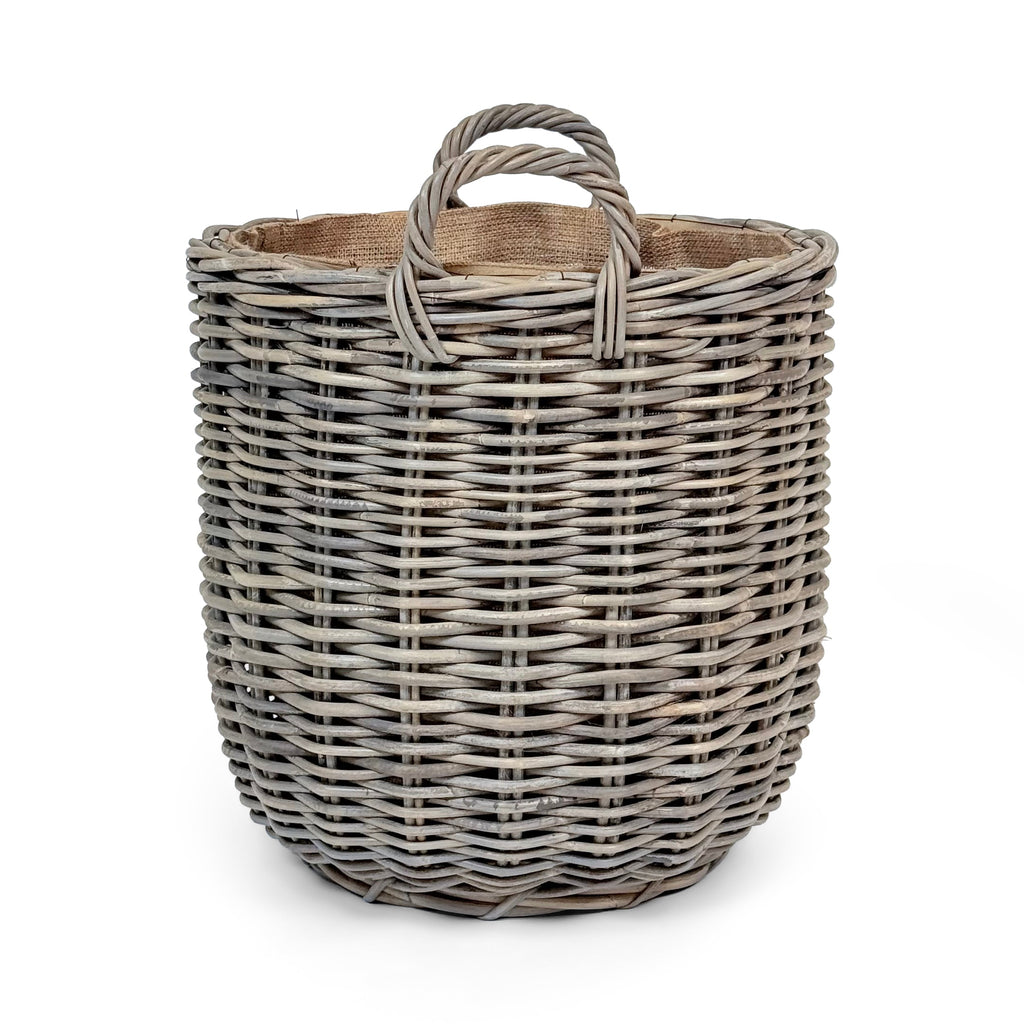 Rattan Round Wicker Log Basket | Medium