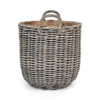 Rattan Round Wicker Log Basket | Medium