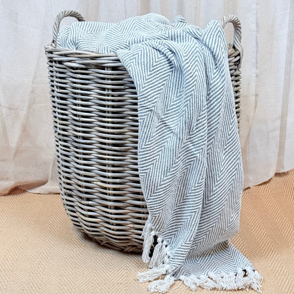 Rattan Round Wicker Log Basket | Large