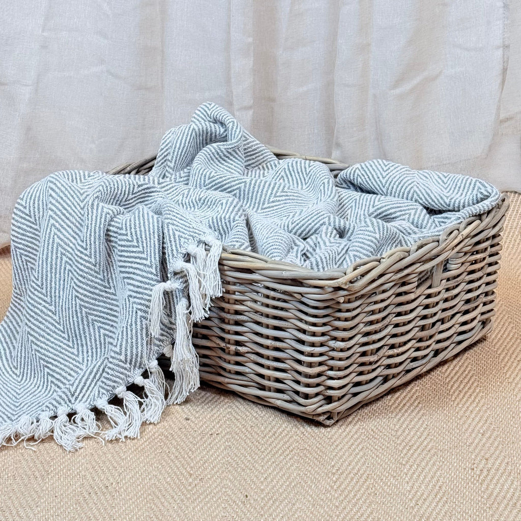 Rectangular Kubu Rattan Wicker Storage Baskets | Large