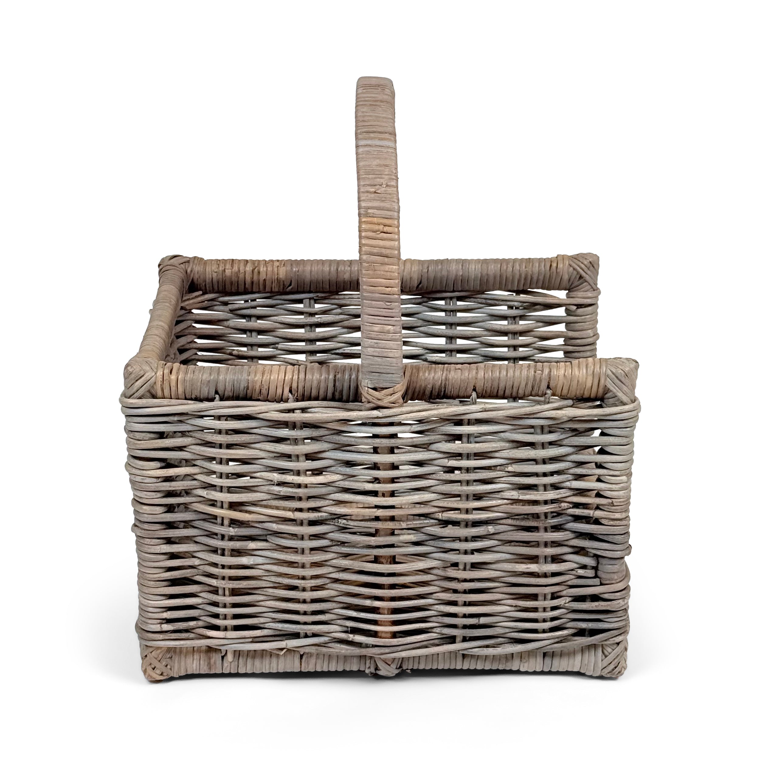 Kubu Grey Open End Wicker Log Basket