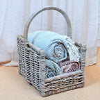 Kubu Grey Open End Wicker Log Basket