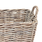 Rectangular Grey Wicker Log Storage Basket