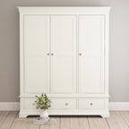 Chantilly Warm White Triple Wardrobe