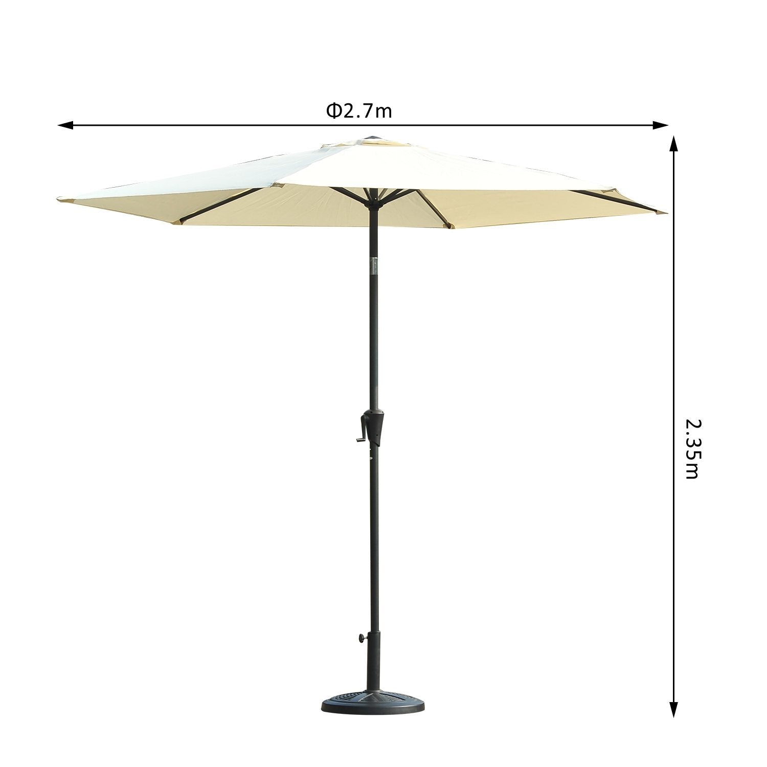 Crank & Tilt Garden Parasol | Cream