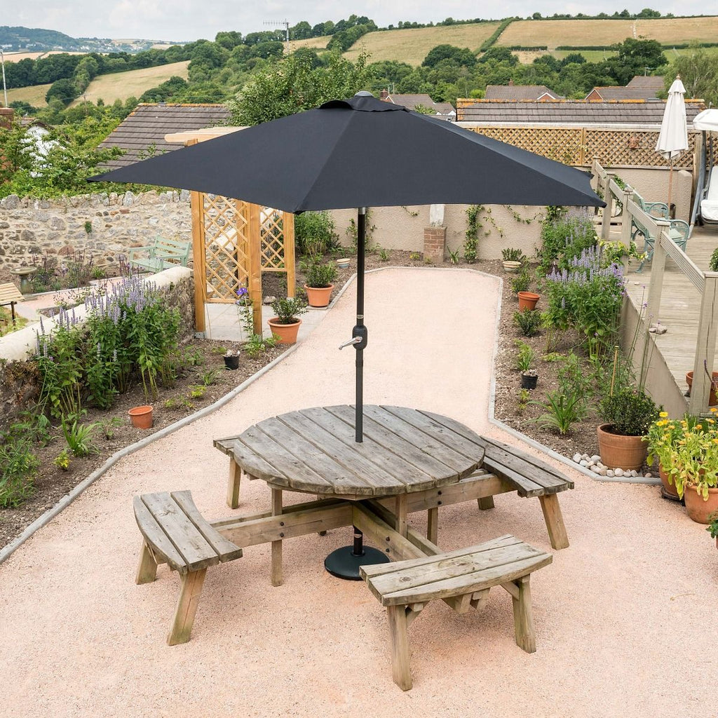 Crank & Tilt Garden Parasol | Grey