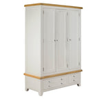 Cambridge Grey Painted Oak 3 Door 2 Drawer Wardrobe