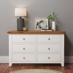 Cambridge Classic Cream Painted Oak 6 Drawer Chest