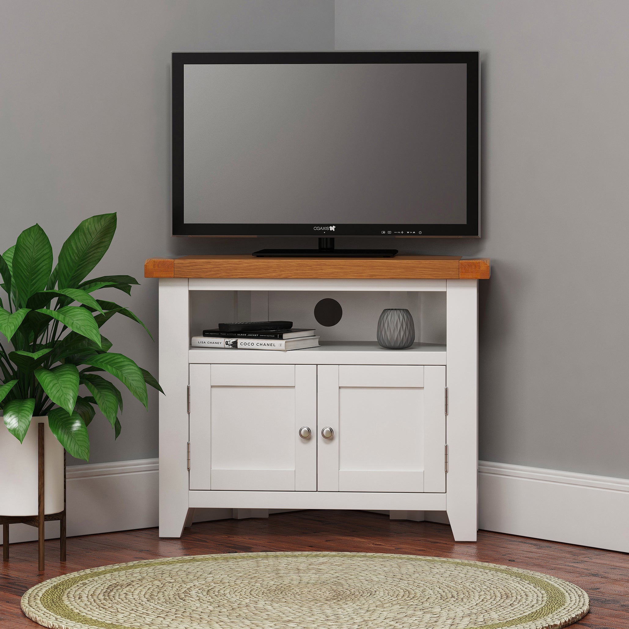 Cambridge Classic Cream Painted Oak Corner TV Unit