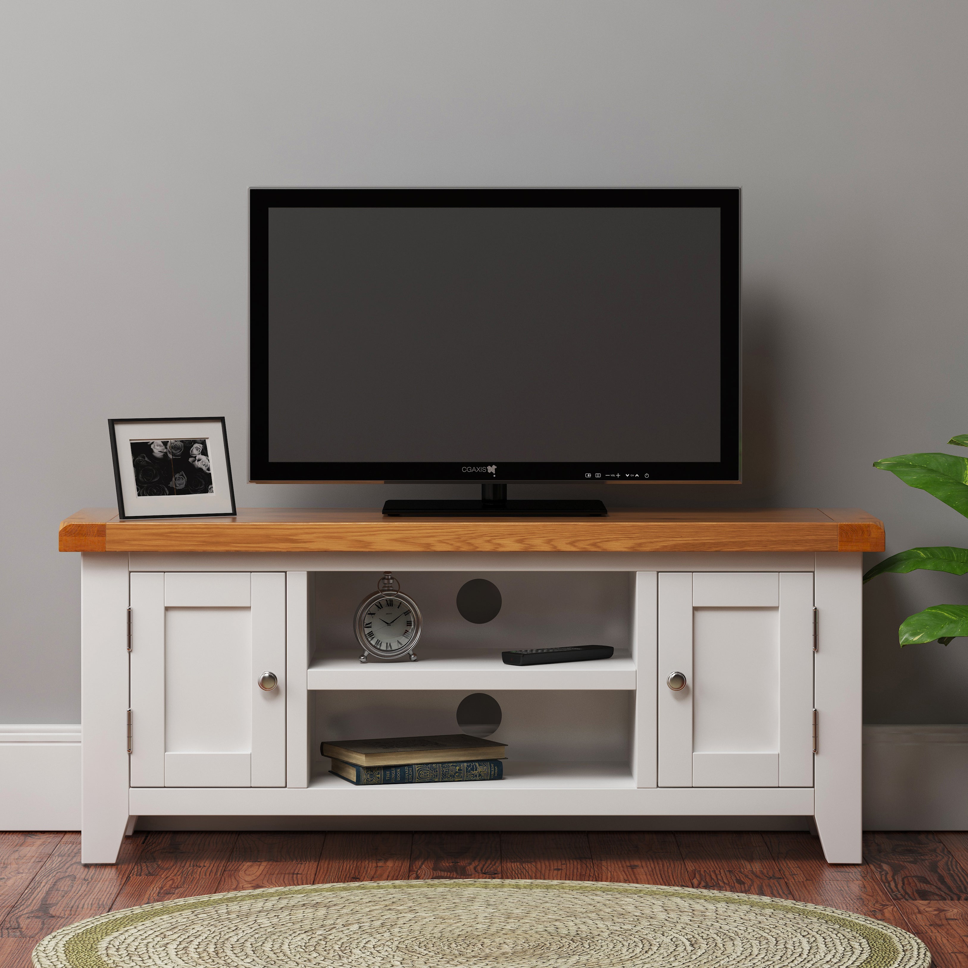 Cambridge Classic Cream Painted Oak Large TV Unit
