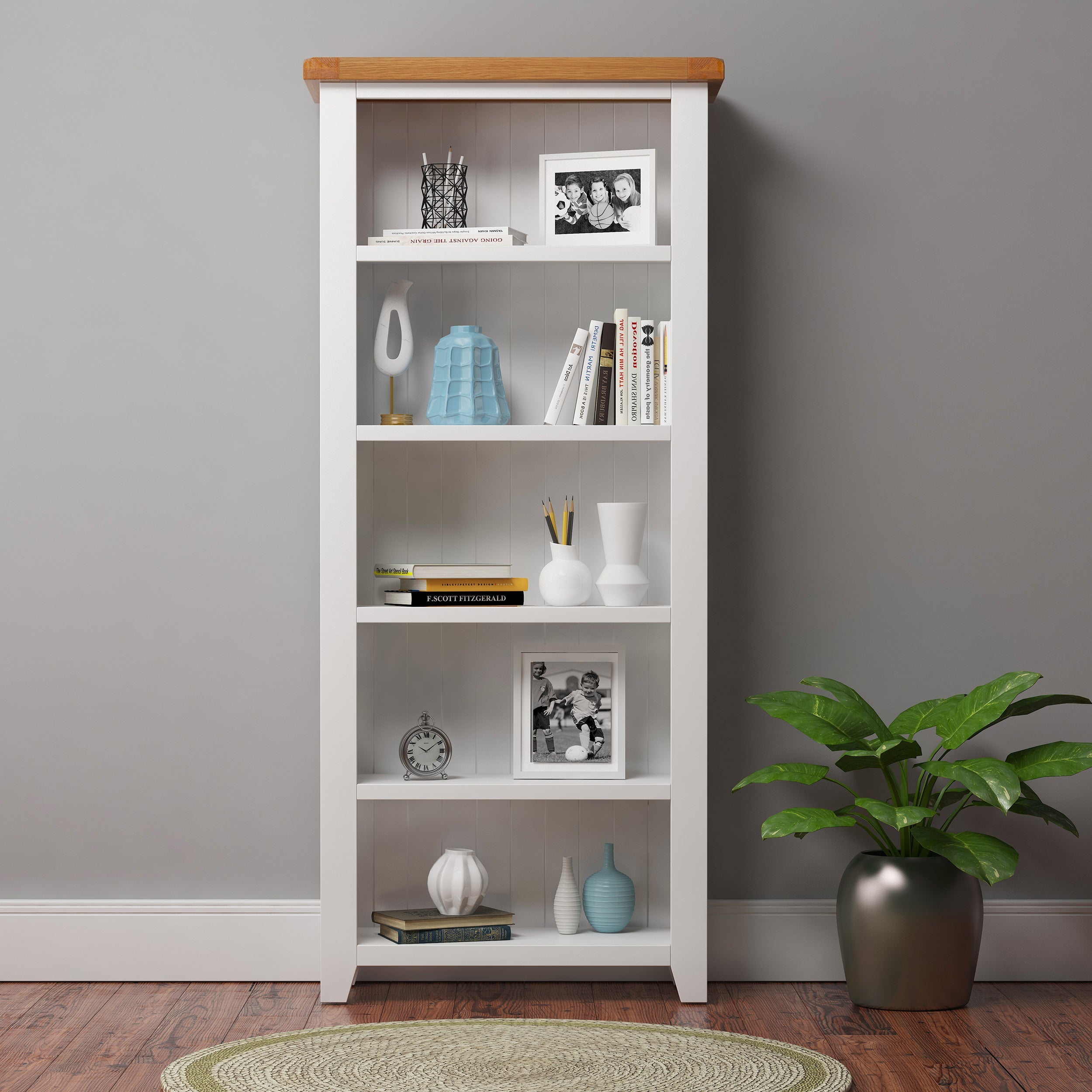 Cambridge Classic Cream Painted Oak Large Bookcase (1.8 m)