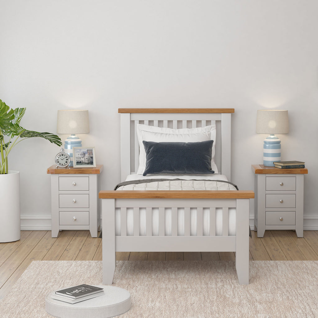 Cambridge Grey Painted Oak 3ft Single Bed