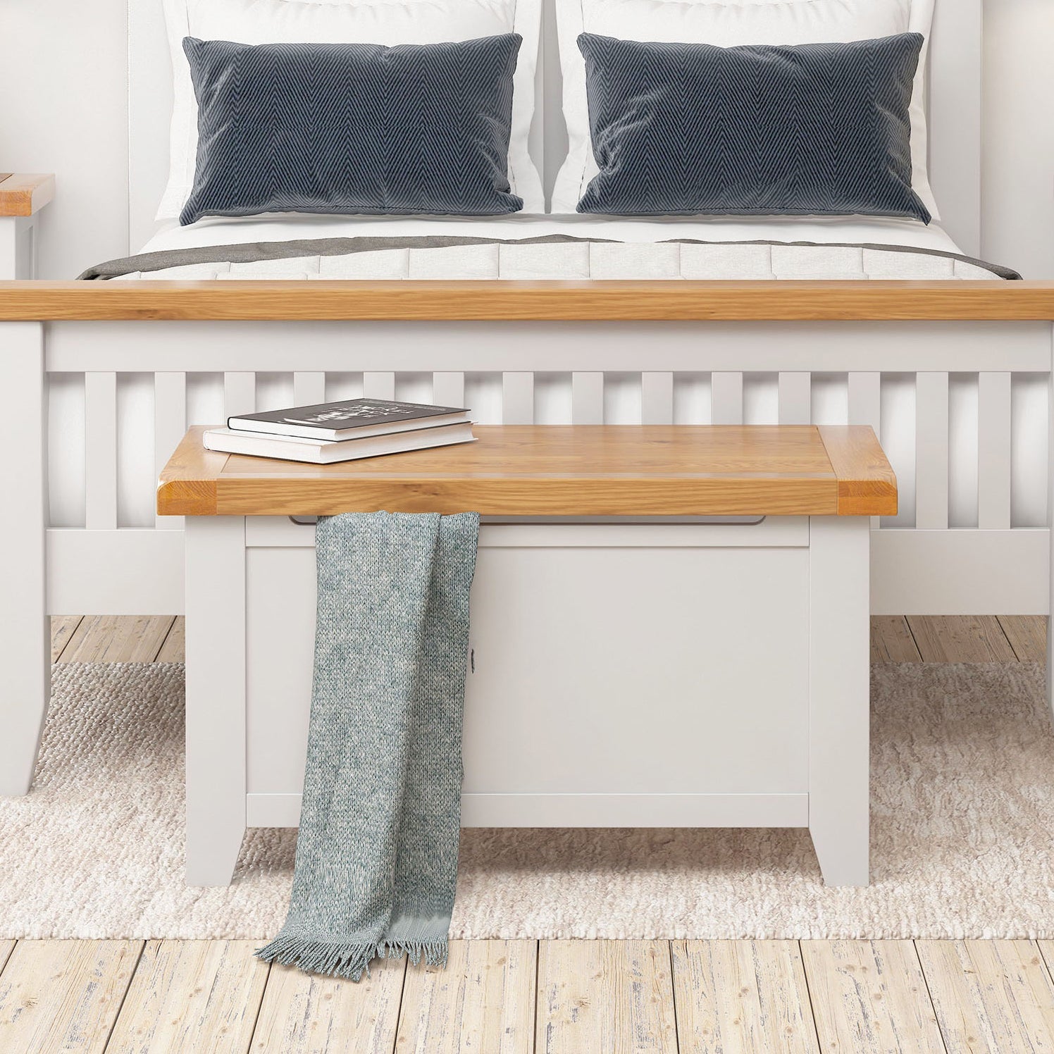 Cambridge Grey Painted Oak Blanket Box