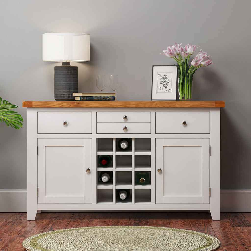 Cambridge Classic Cream Painted Oak Large Wine Cabinet