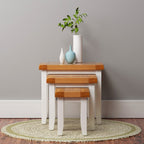 Cambridge Classic Cream Painted Oak Nest of 3 Tables