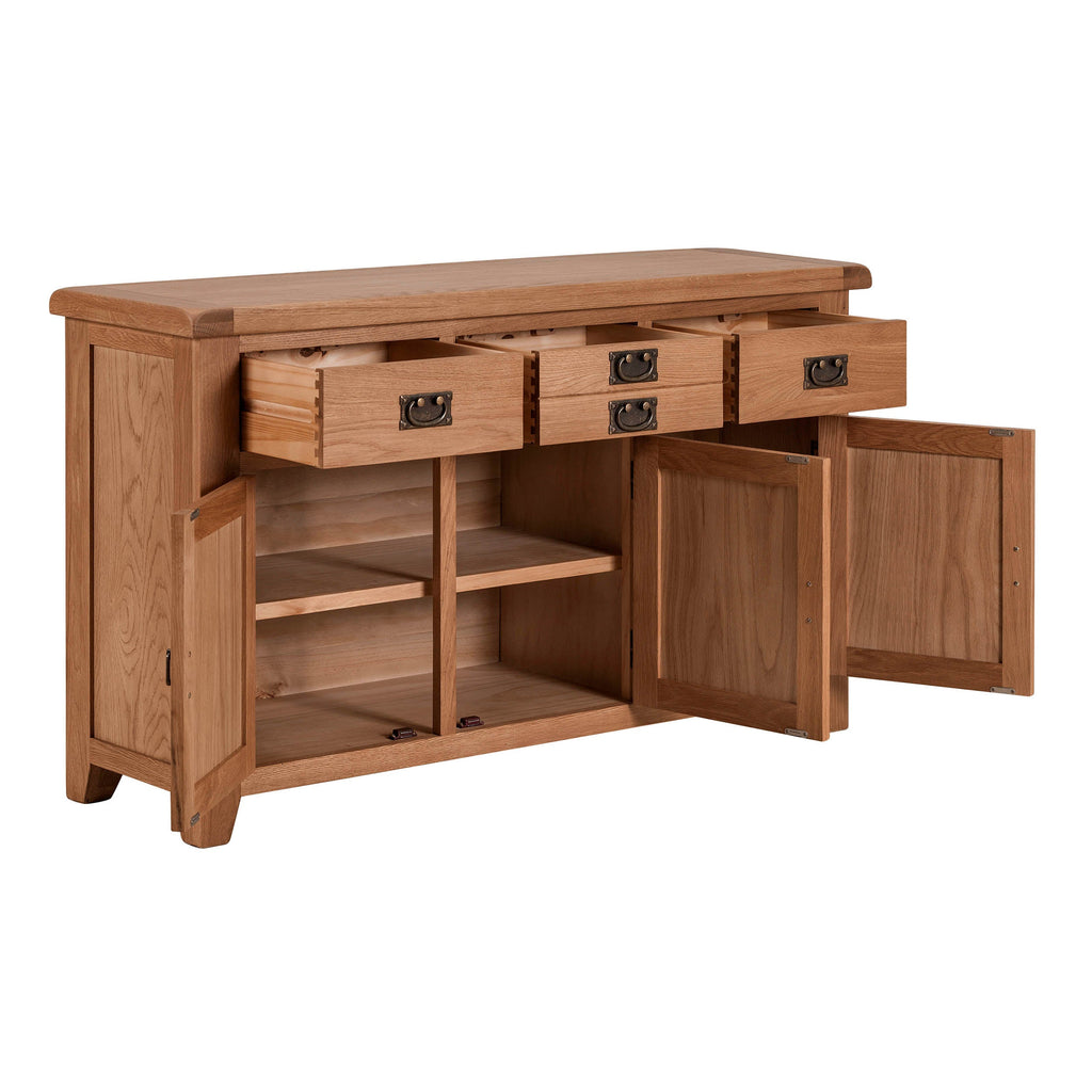 Cambridge Oak 3 Door 3 Drawer Sideboard