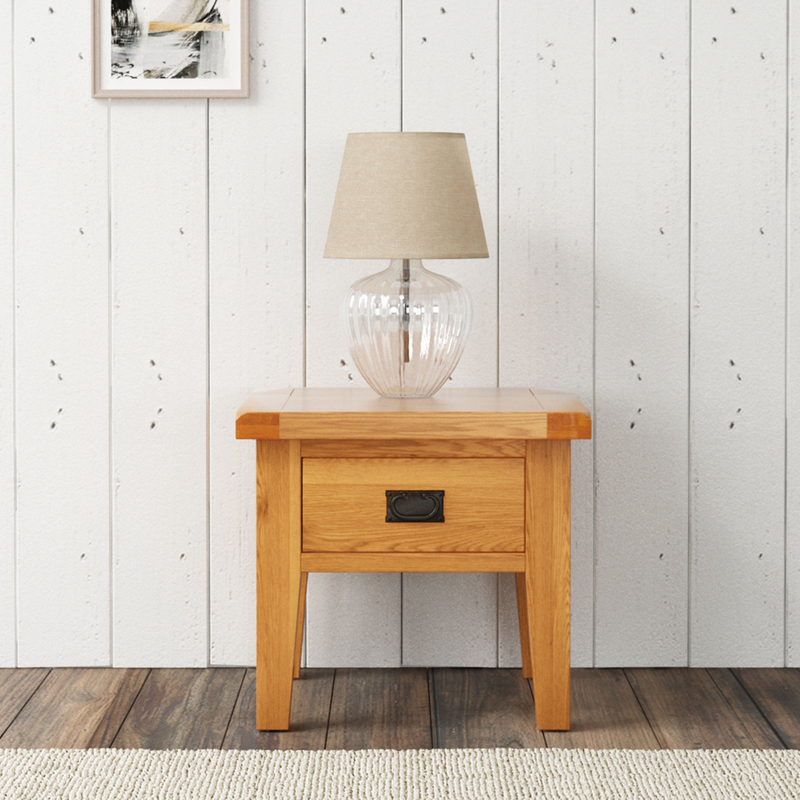 Cambridge Oak 1 Drawer Lamp Table