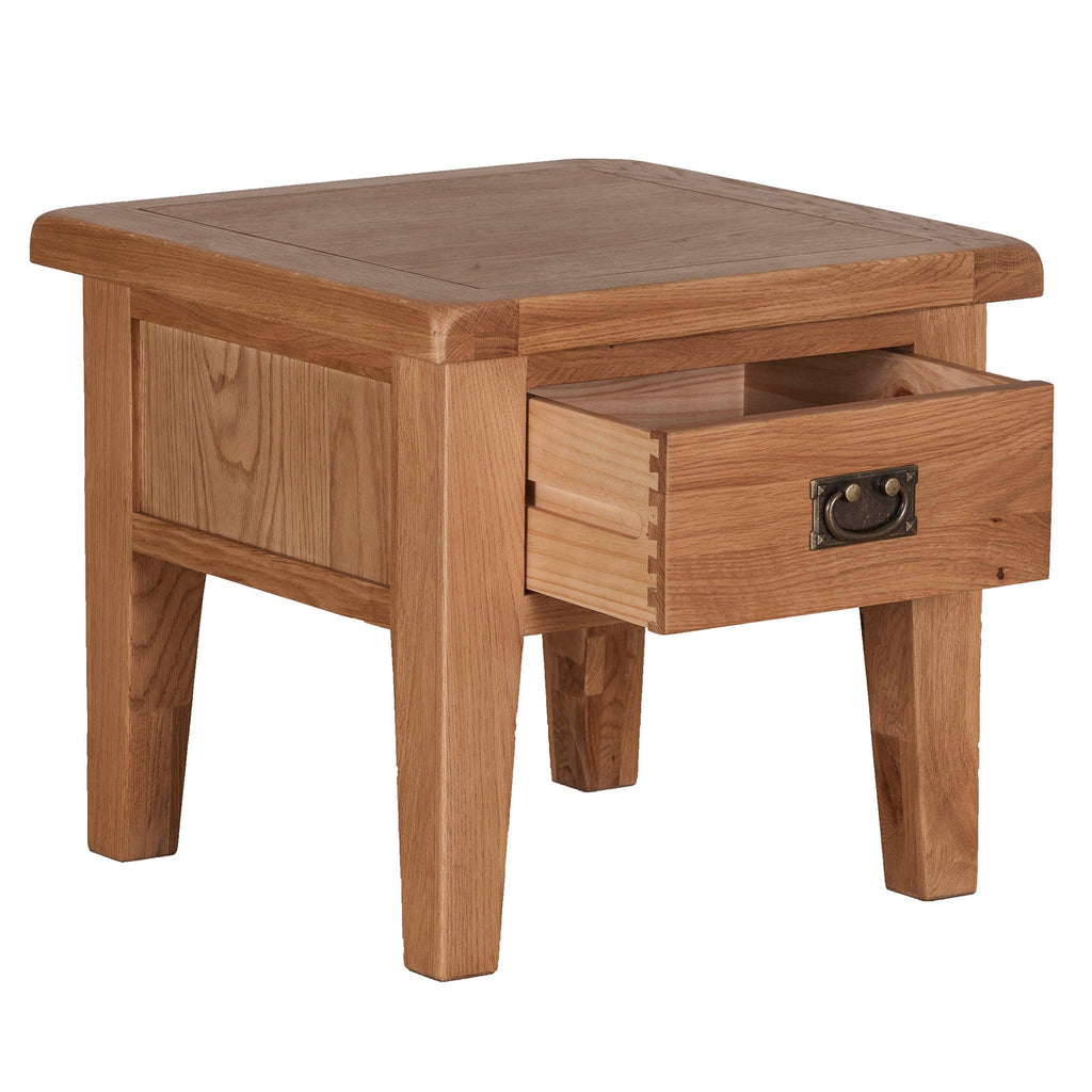Cambridge Oak 1 Drawer Lamp Table