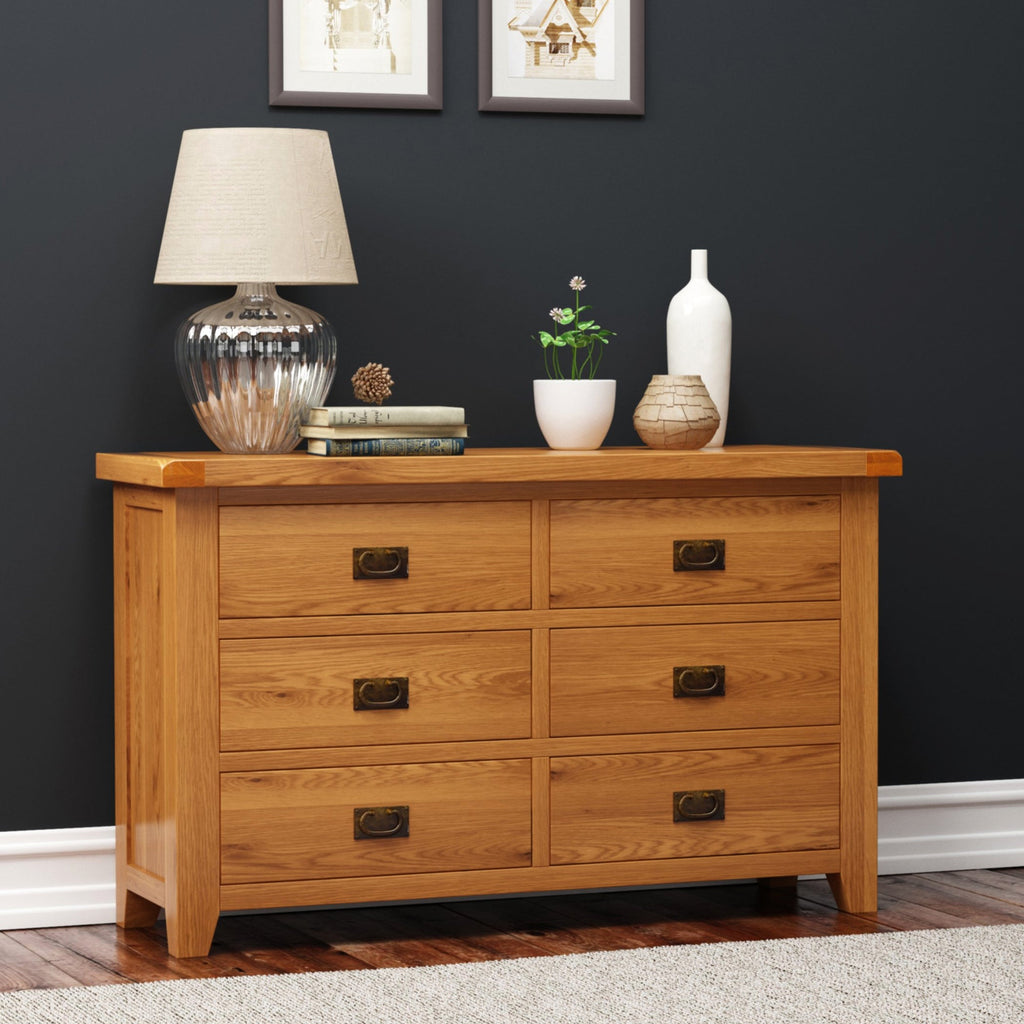 Cambridge Oak 6 Drawer Chest
