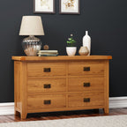 Cambridge Oak 6 Drawer Chest