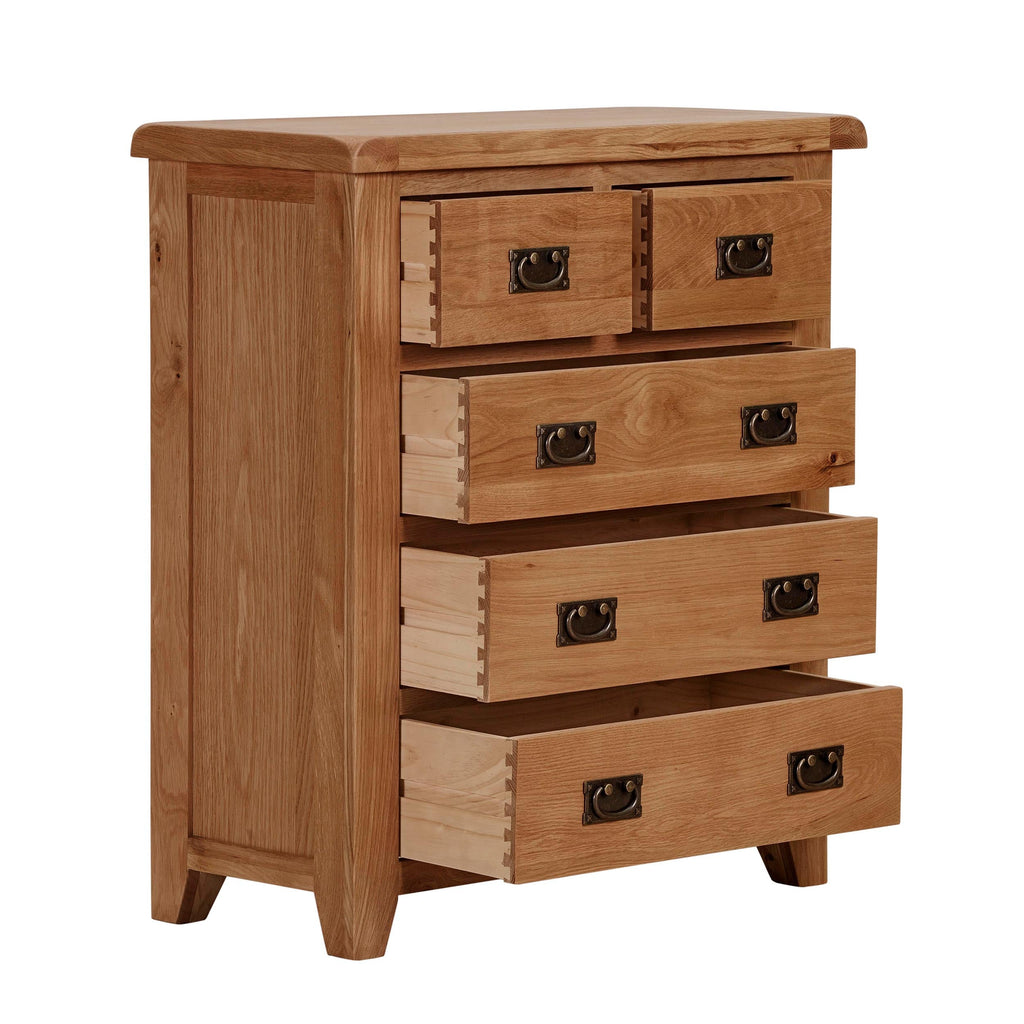 Cambridge Oak 2 Over 3 Chest Of Drawers