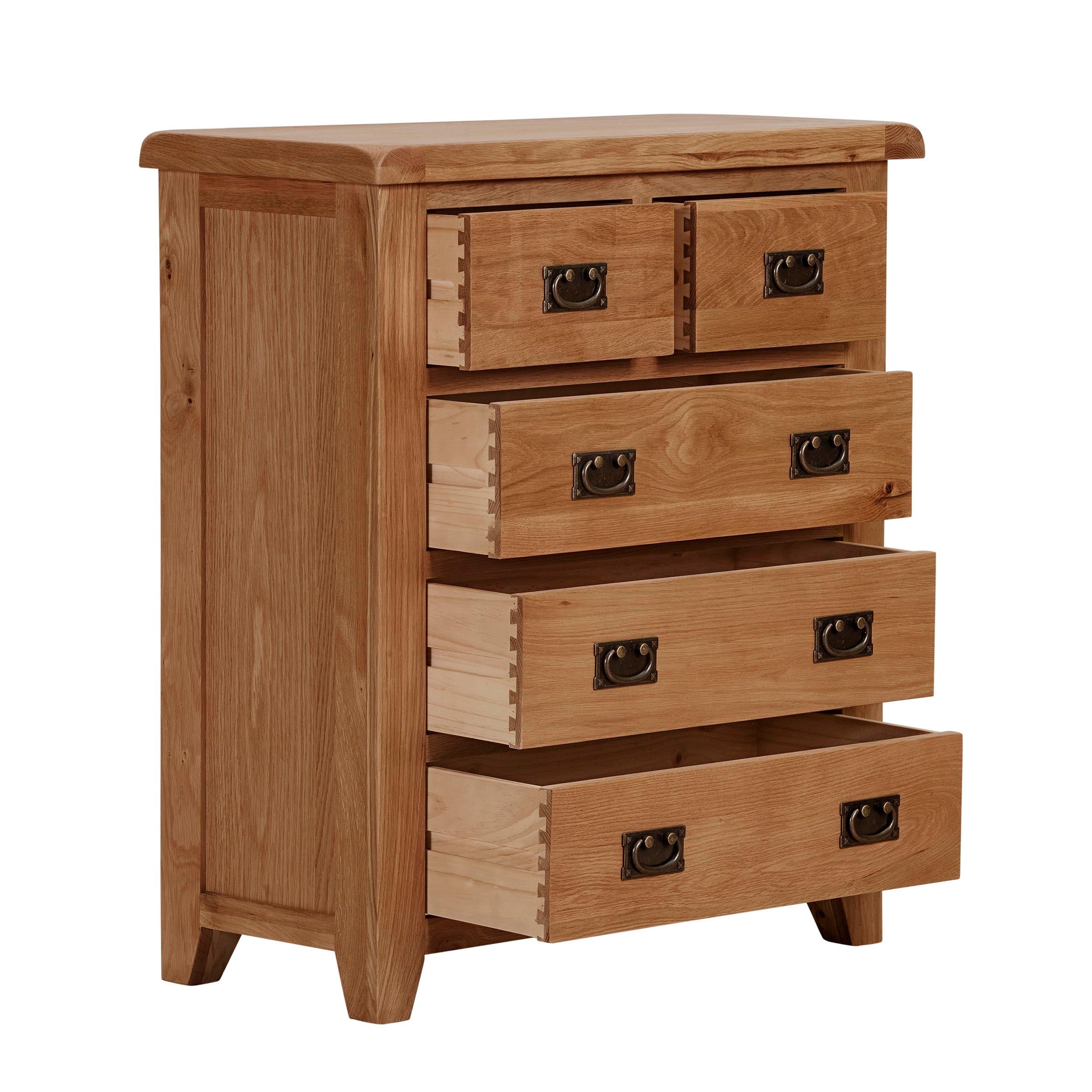 Cambridge Oak 2 Over 3 Chest Of Drawers