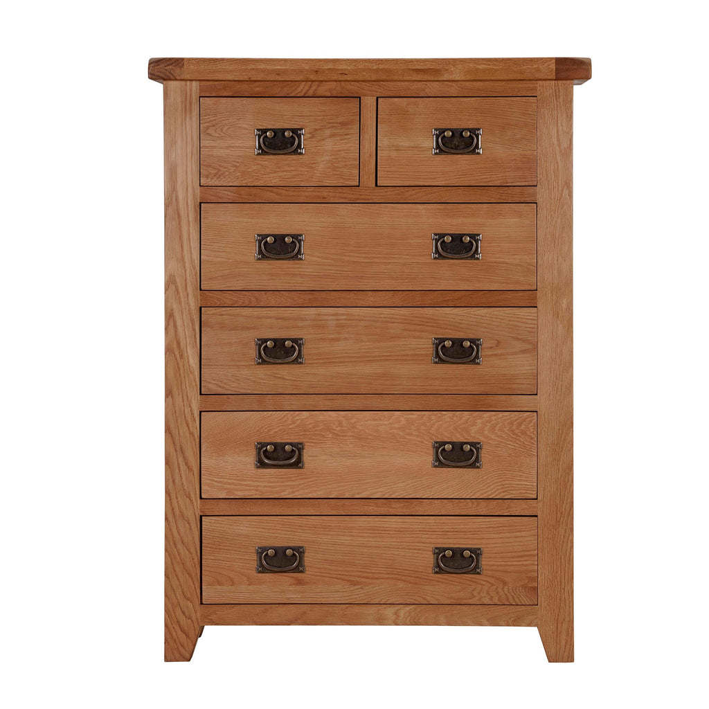 Cambridge Oak 2 Over 4 Chest Of Drawers