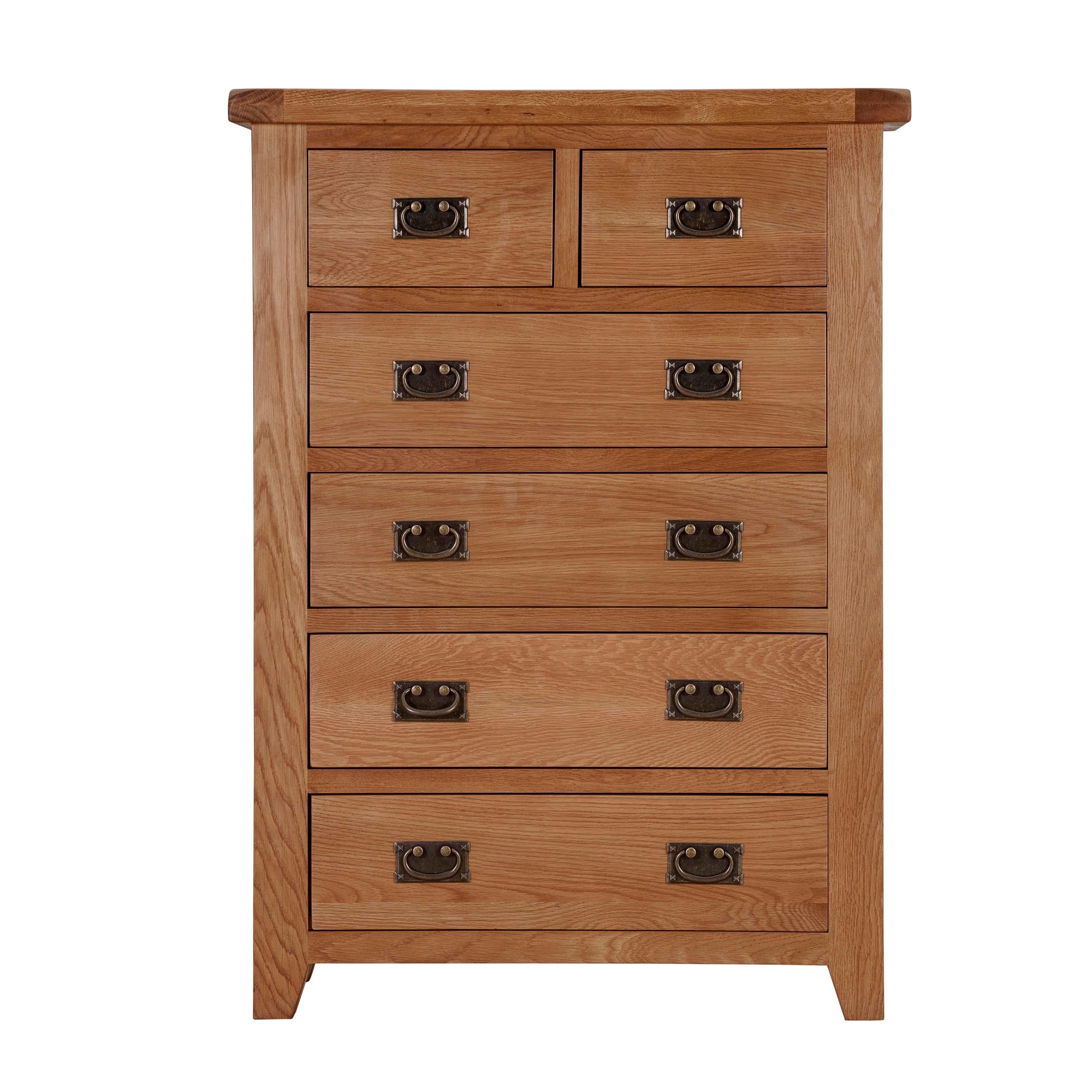 Cambridge Oak 2 Over 4 Chest Of Drawers