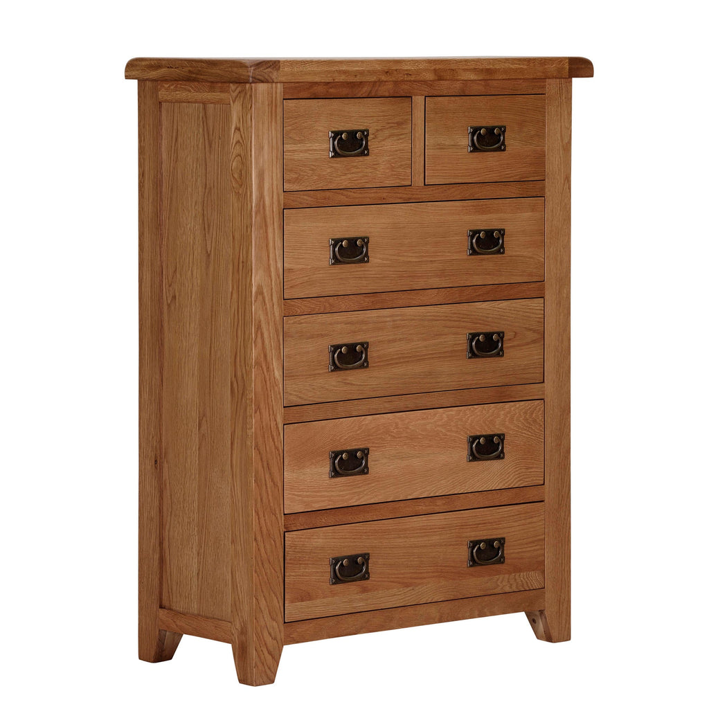Cambridge Oak 2 Over 4 Chest Of Drawers