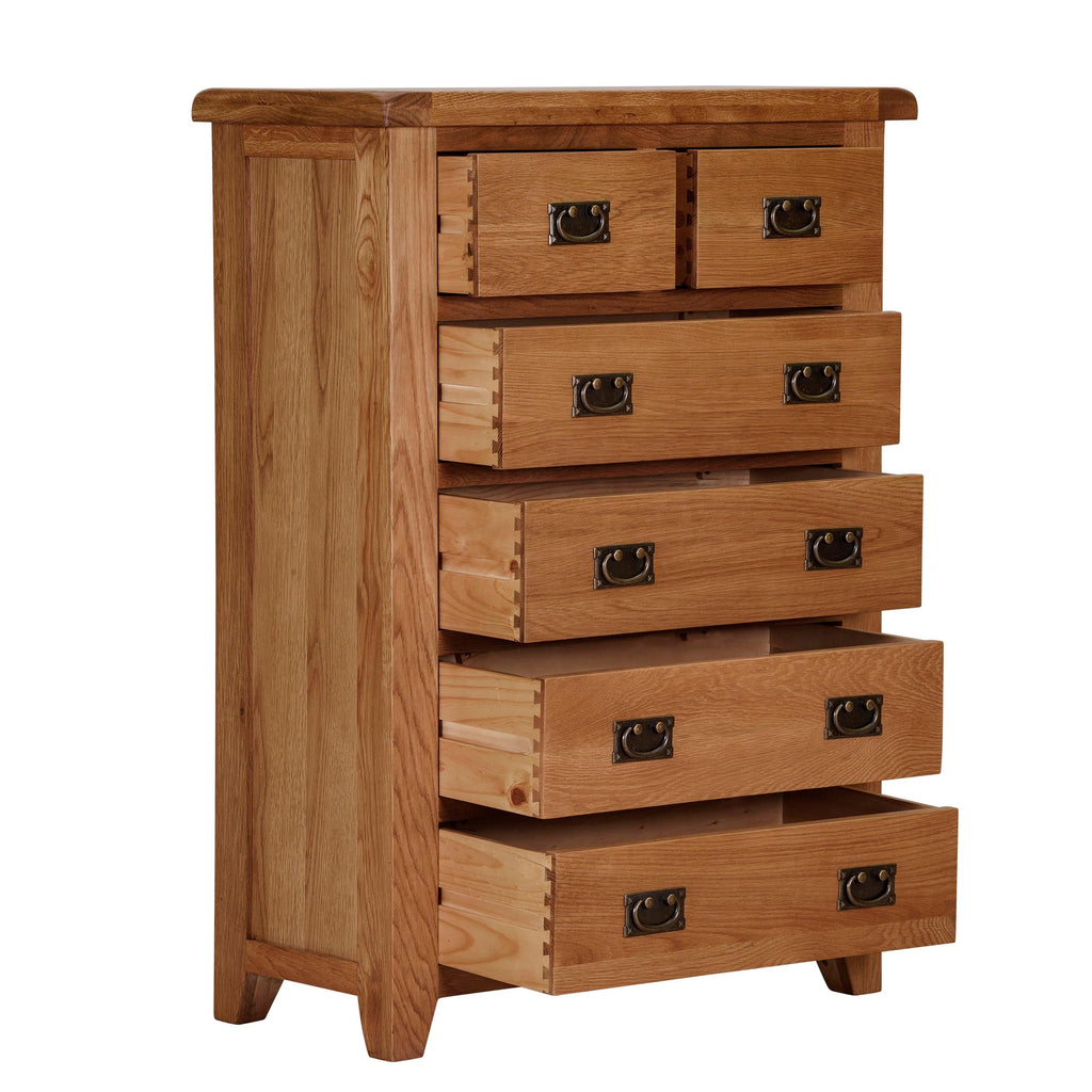 Cambridge Oak 2 Over 4 Chest Of Drawers