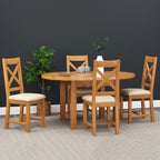 Cambridge Oak Round Extending Dining Table (1.1 m-1.5 m)