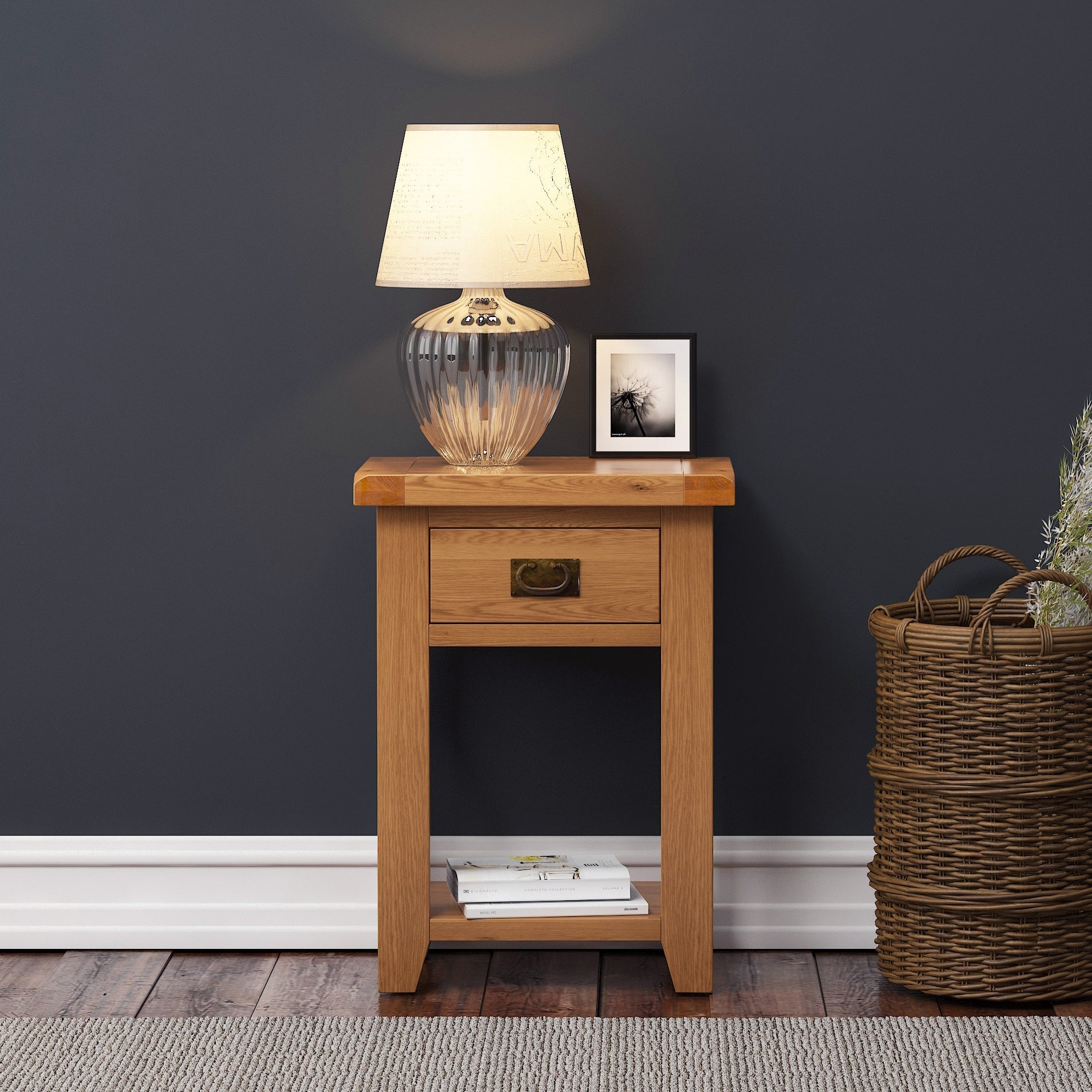 Cambridge Oak 1 Drawer Console Table