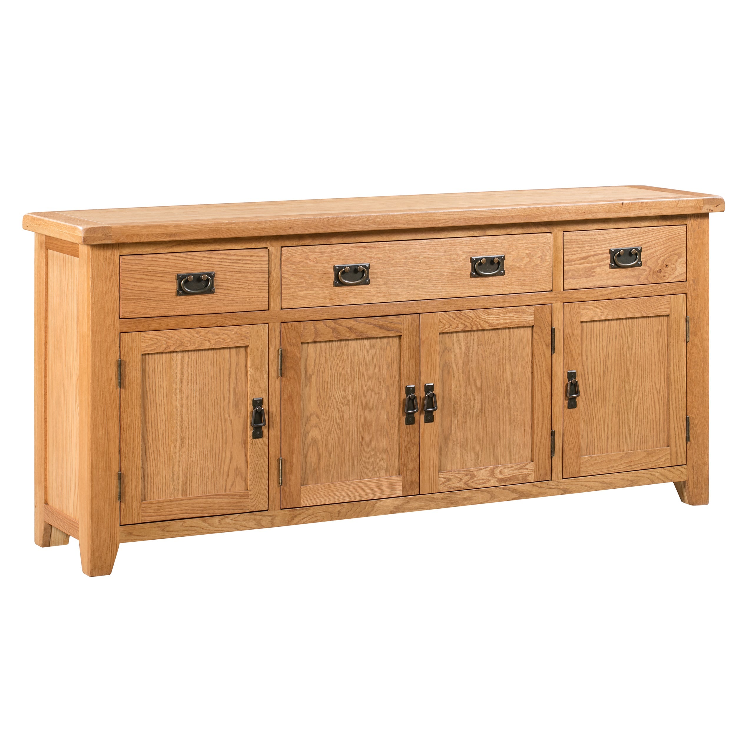 Cambridge Oak 4 Door 3 Drawer Sideboard