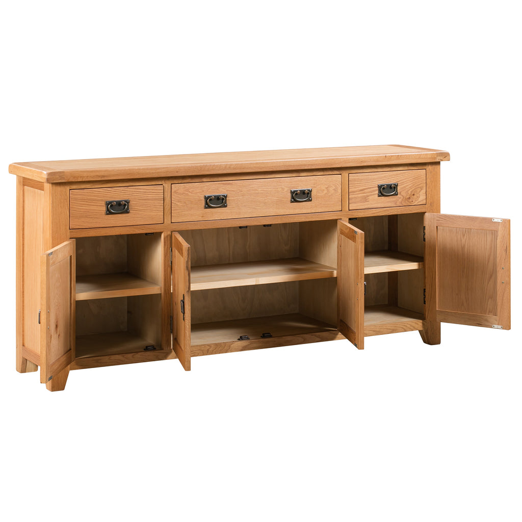 Cambridge Oak 4 Door 3 Drawer Sideboard