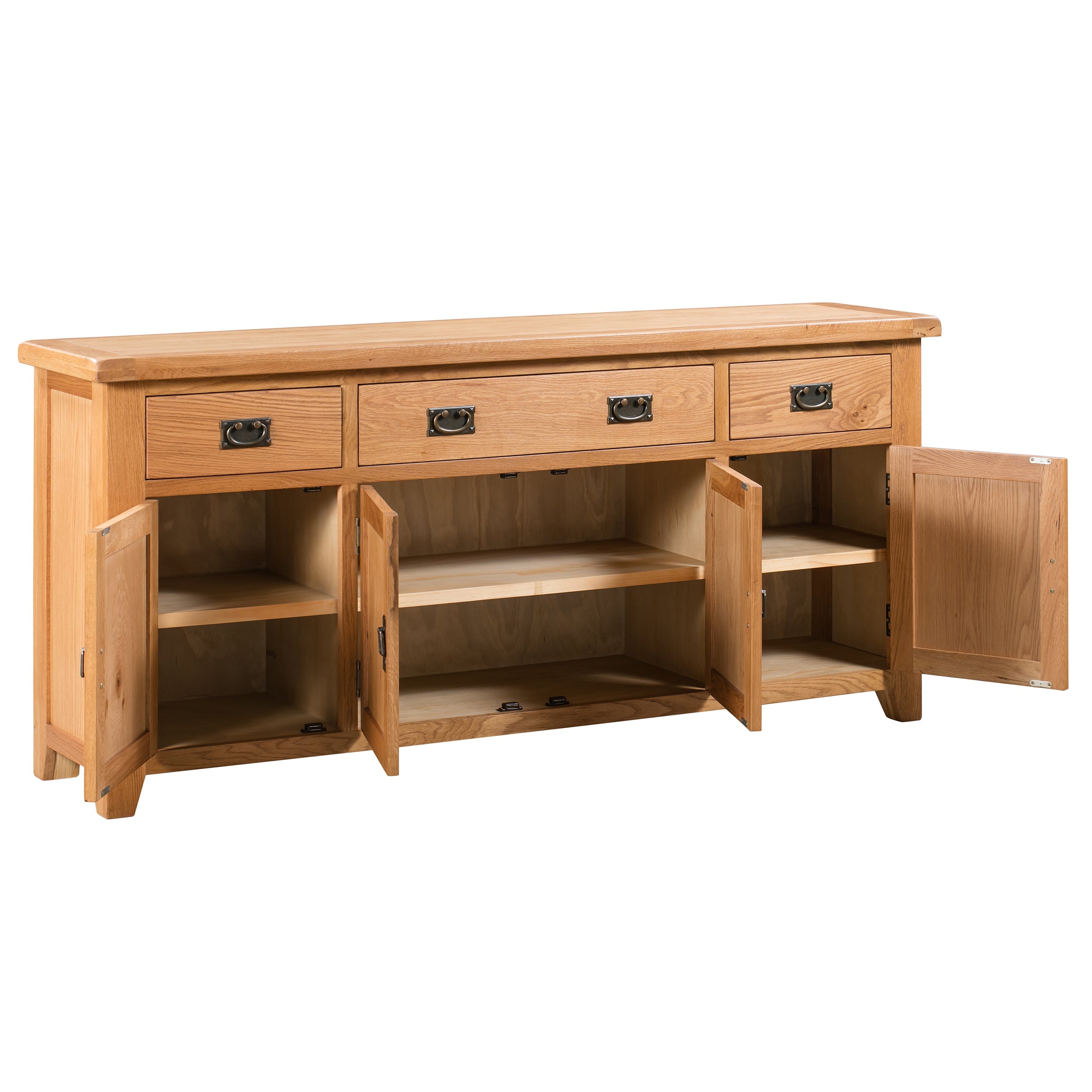 Cambridge Oak 4 Door 3 Drawer Sideboard