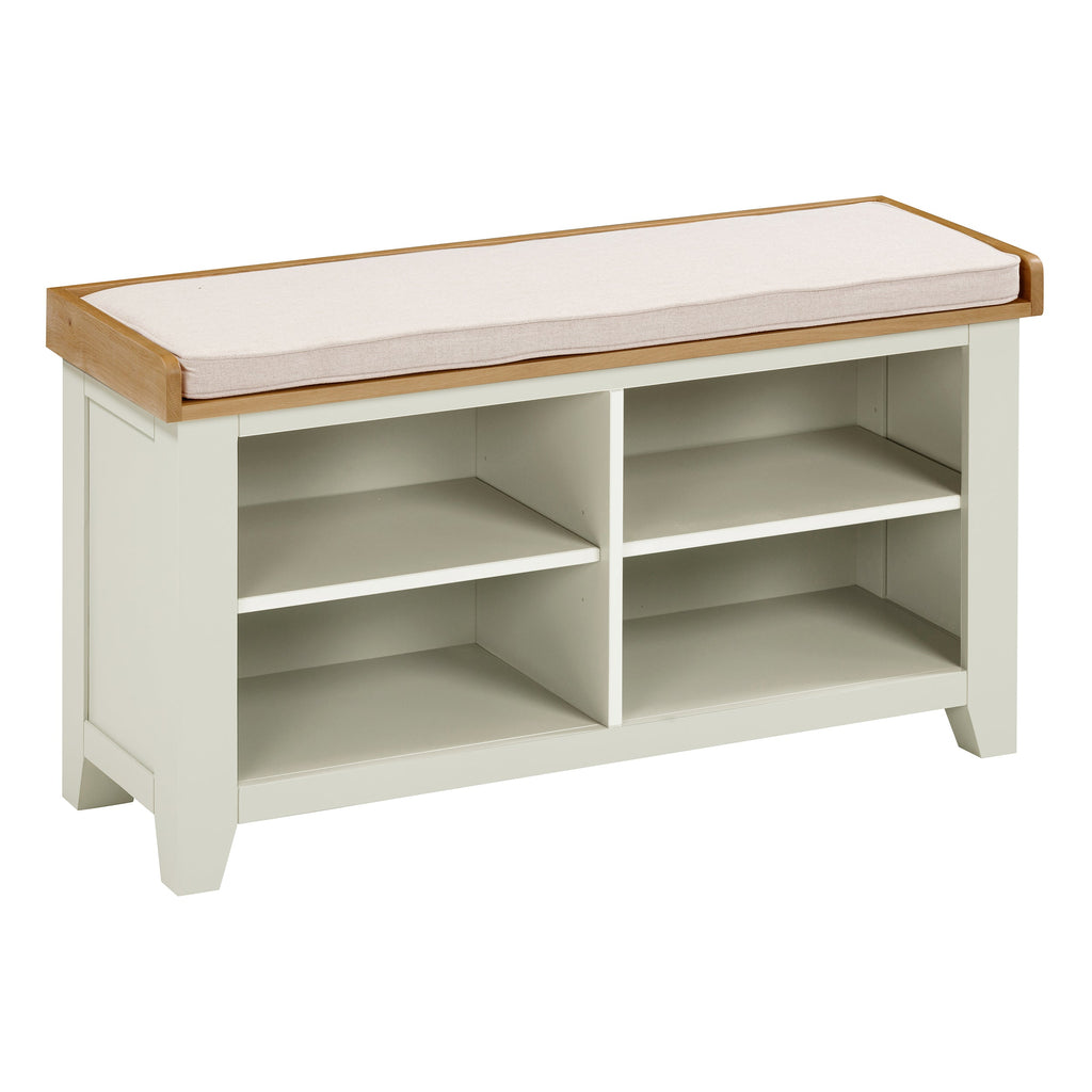 Cambridge Classic Cream Painted Oak Open Shoe Storage Bench