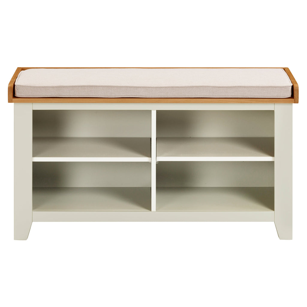 Cambridge Classic Cream Painted Oak Open Shoe Storage Bench