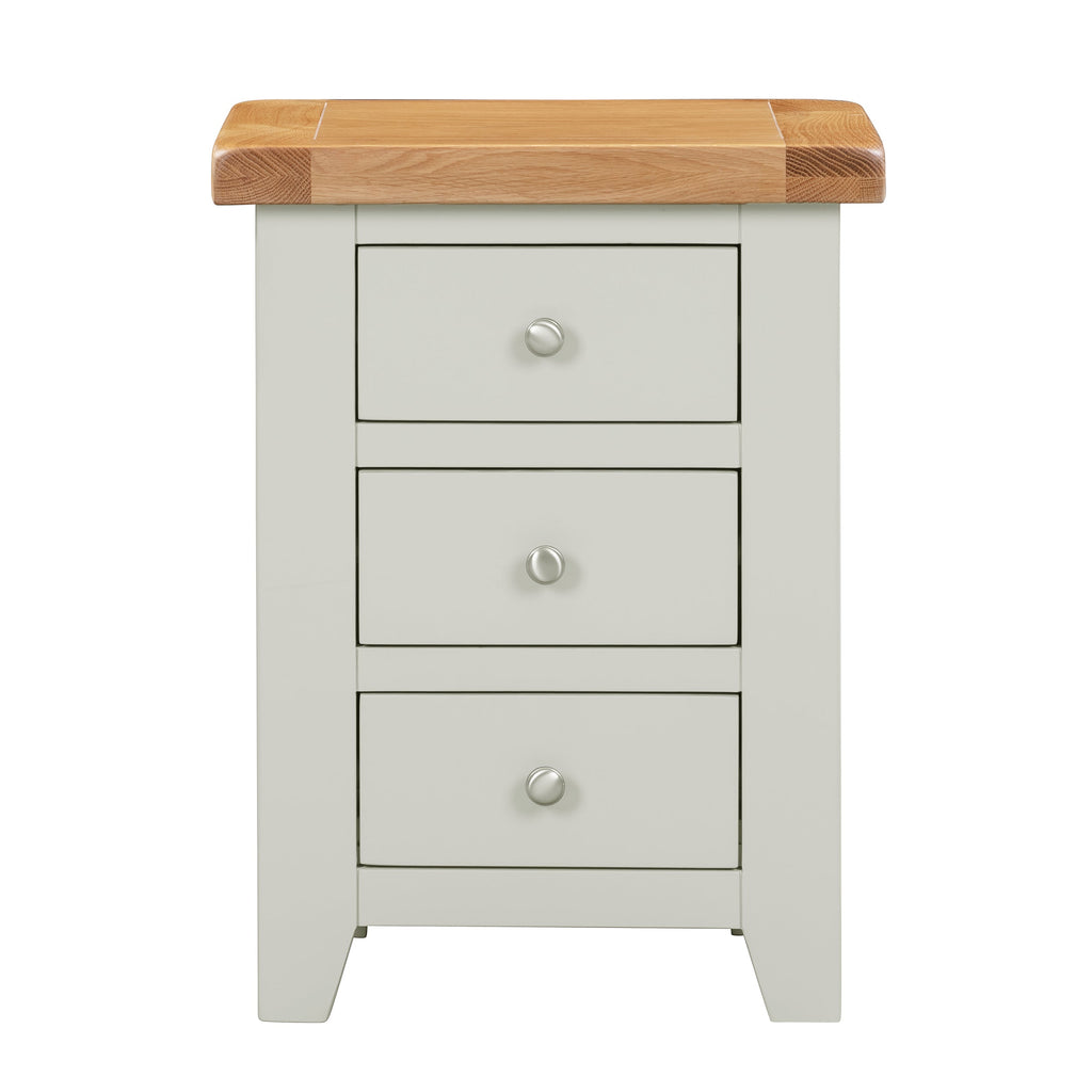 Cambridge Grey Painted Oak 3 Drawer Bedside