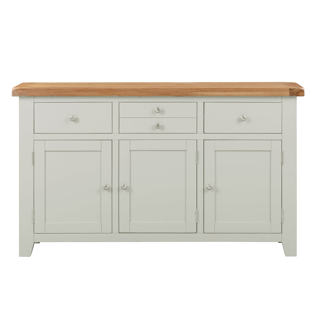 Cambridge Grey Painted Oak 3 Door 3 Drawer Sideboard