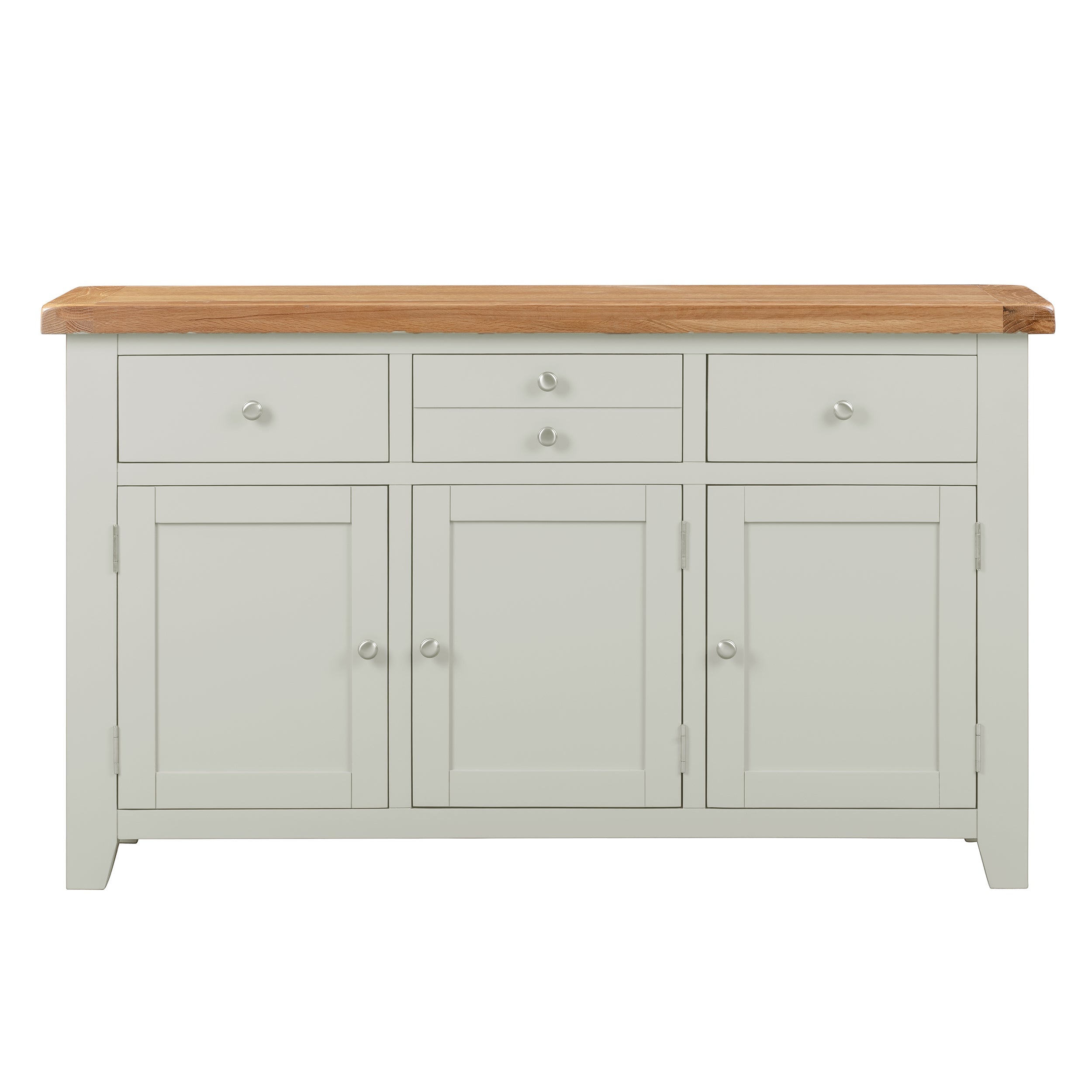 Cambridge Grey Painted Oak 3 Door 3 Drawer Sideboard