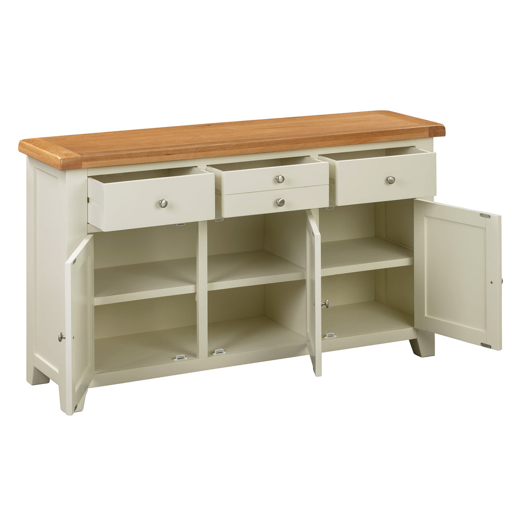 Cambridge Classic Cream Painted Oak 3 Door 3 Drawer Sideboard
