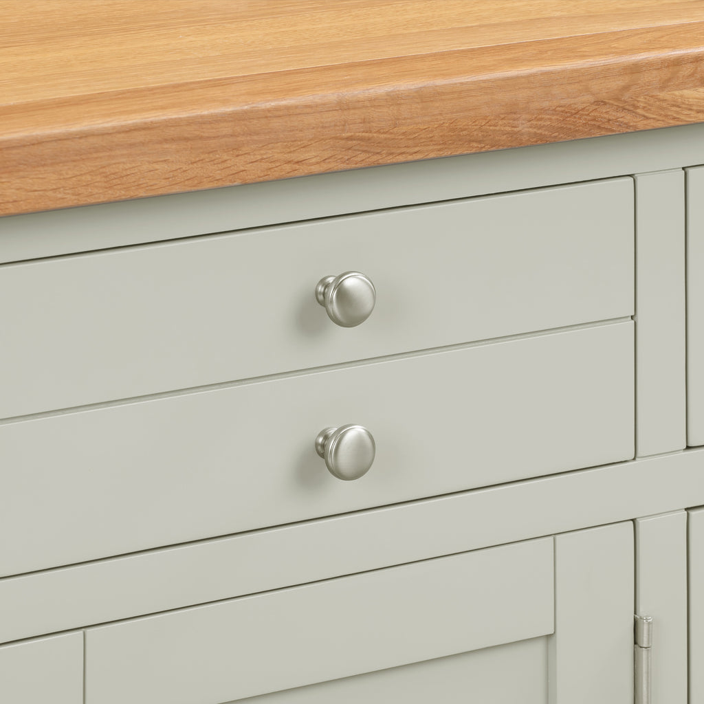 Cambridge Grey Painted Oak 3 Door 3 Drawer Sideboard