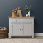 Cambridge Grey Painted Oak 2 Door 2 Drawer Sideboard