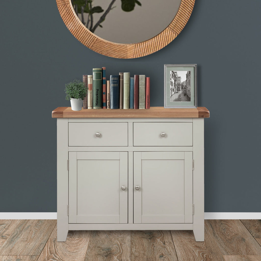 Cambridge Grey Painted Oak 2 Door 2 Drawer Sideboard