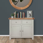 Cambridge Grey Painted Oak 2 Door 2 Drawer Sideboard