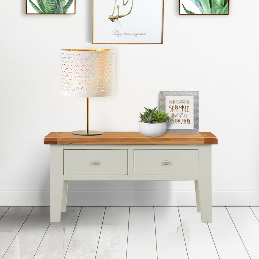 Cambridge Grey Painted Oak Coffee Table with Drawers