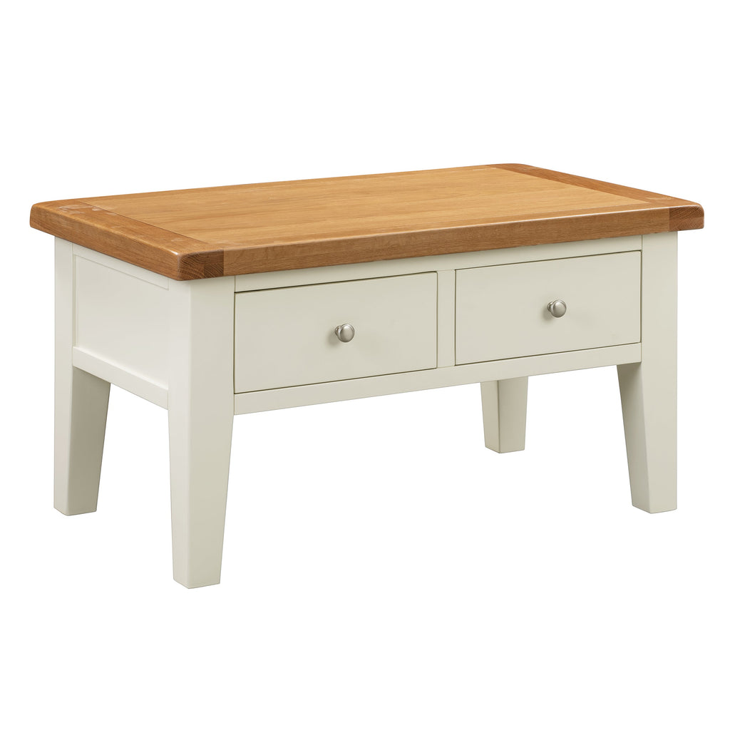 Cambridge Classic Cream Painted Oak Coffee Table with Drawers