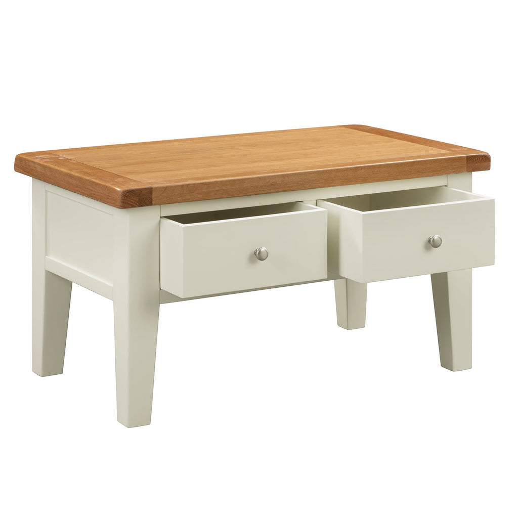 Cambridge Classic Cream Painted Oak Coffee Table with Drawers