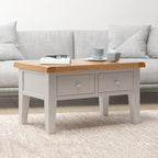 Cambridge Grey Painted Oak Coffee Table with Drawers